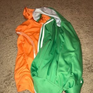 orange and green jackets